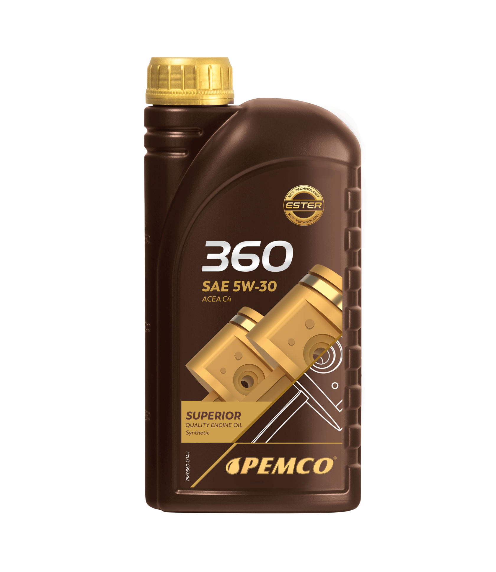 Моторное масло PEMCO 360 5W-30 SN синтетическое, 1л (PM0360-1)