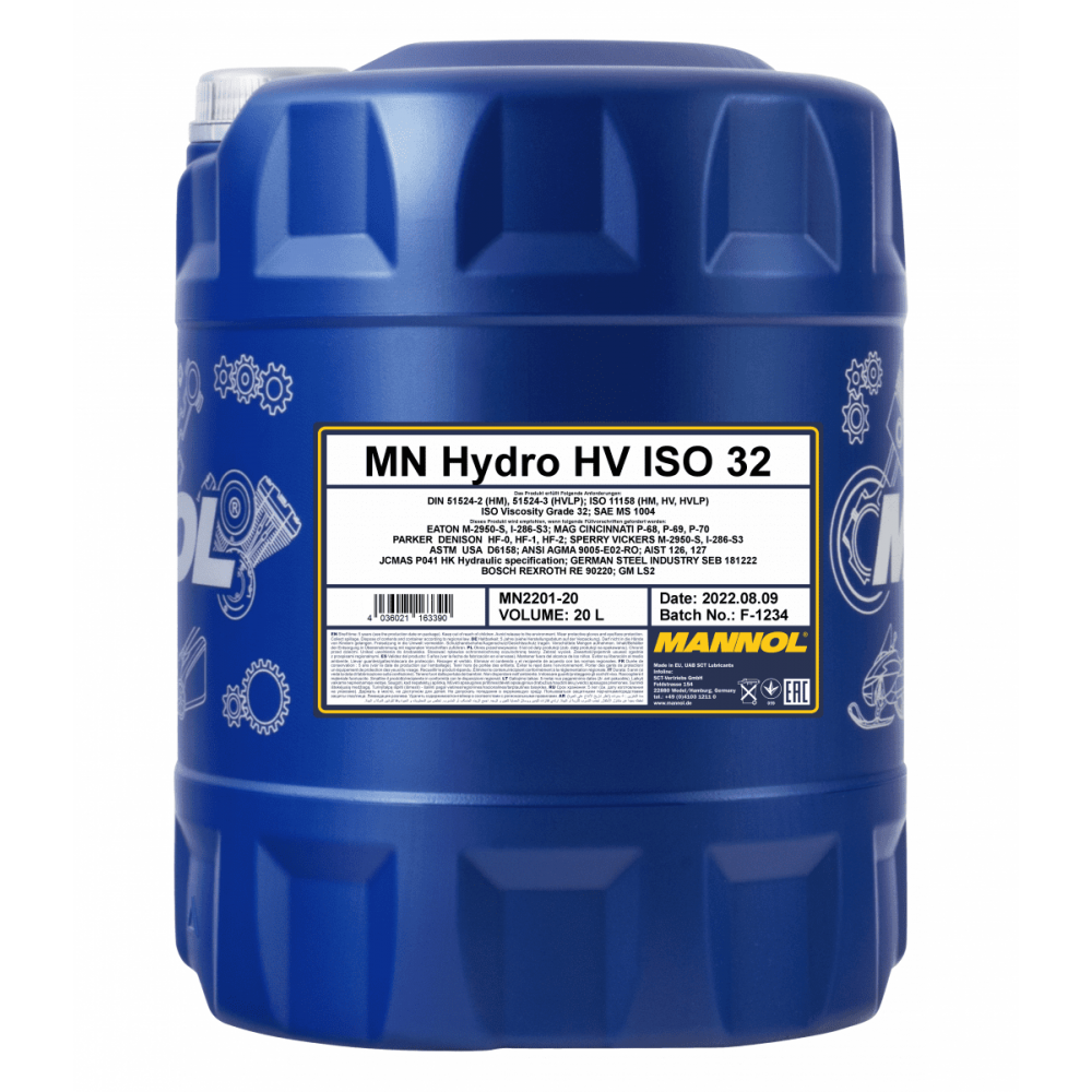 Гидравлическое масло Mannol Hydro HV ISO 32 20л (1930)