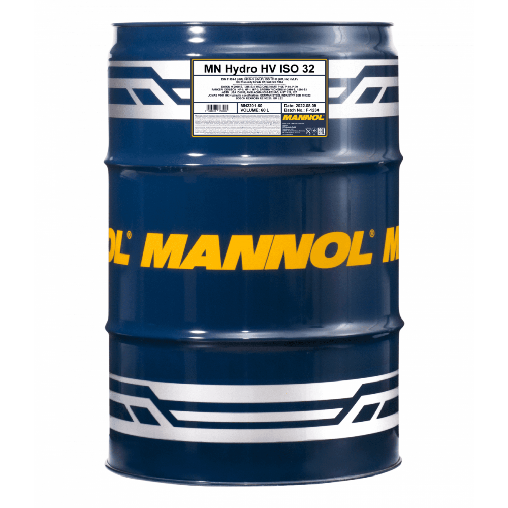 Гидравлическое масло Mannol Hydro HV ISO 32 60л (1910)