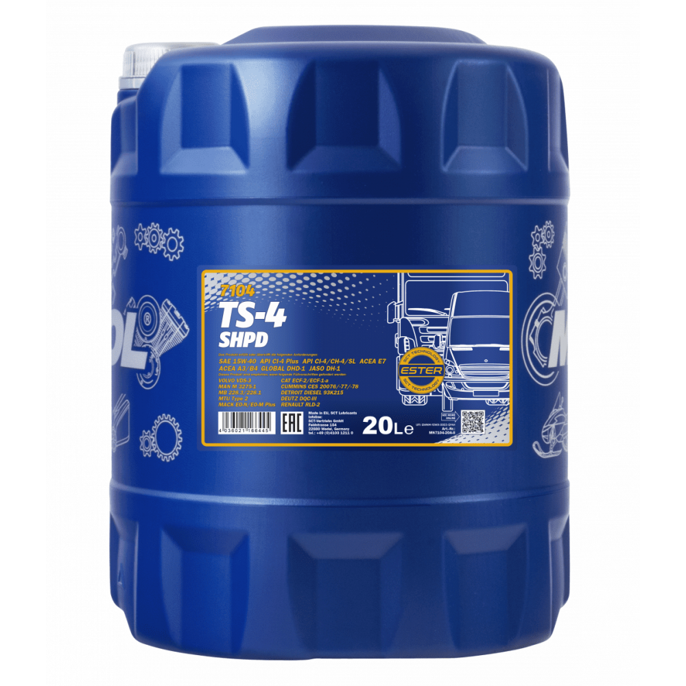 Моторное масло Mannol 7104 TS-4 SHPD 15W-40 20л (1256)