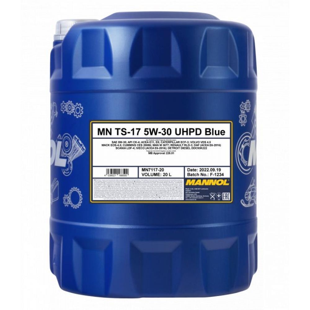 Моторное масло Mannol 7117 TS-17 UHPD BLUE 5W-30 20л (7026)