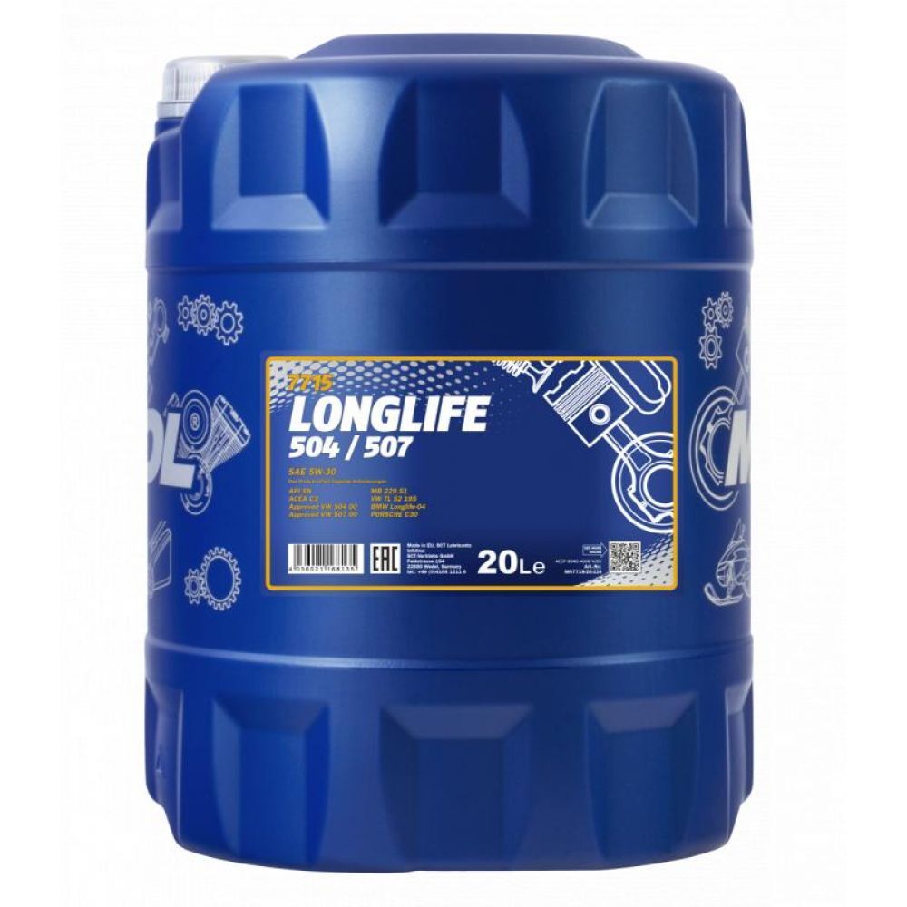 Моторное масло Mannol 7715 LONGLIFE 504/507 5W-30 20л (7002)