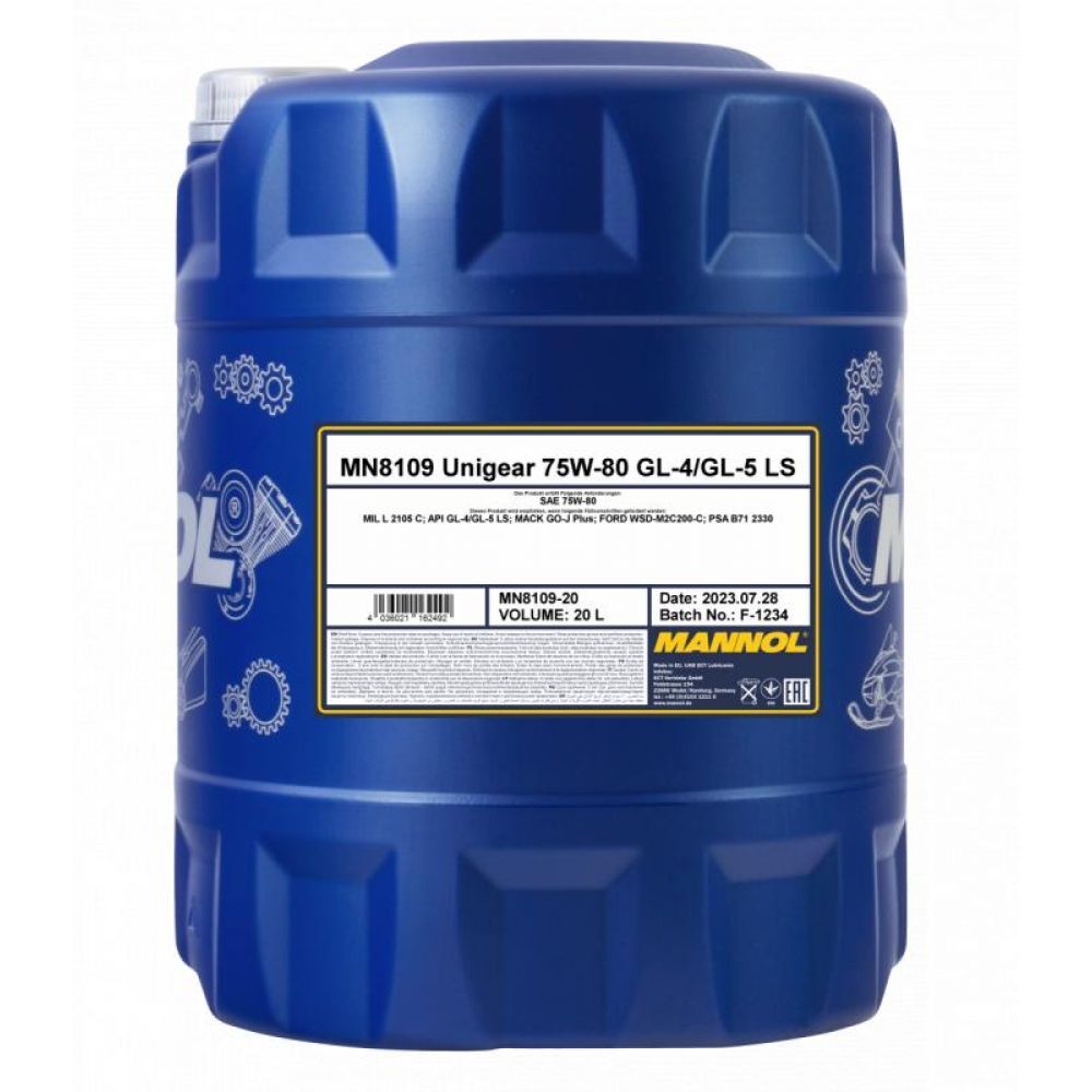 Трансмиссионное масло Mannol 8109 UNIGEAR 75W-80 20л (810920)