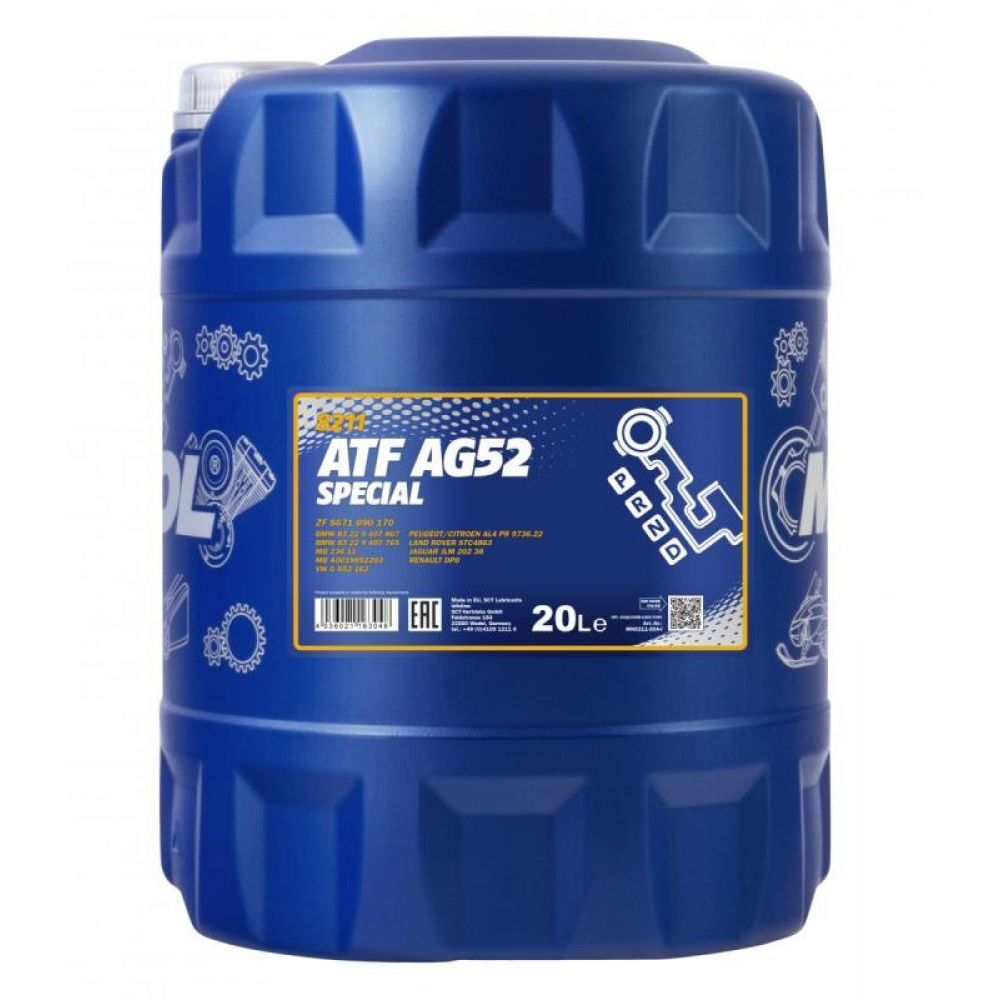 Трансмиссионное масло Mannol 8211 ATF AG52 20л (1390)