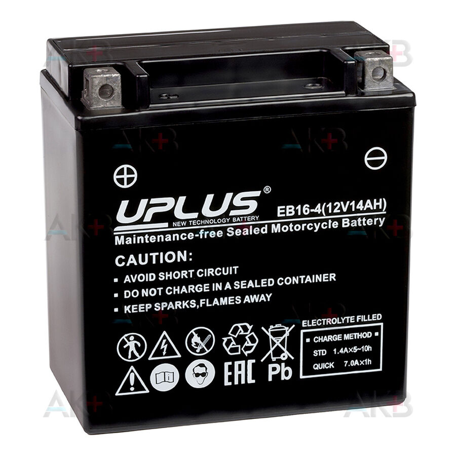 Аккумулятор Uplus High Performance AGM EB16-4 12V 14Ah 230А (150x87x161) прям. пол.