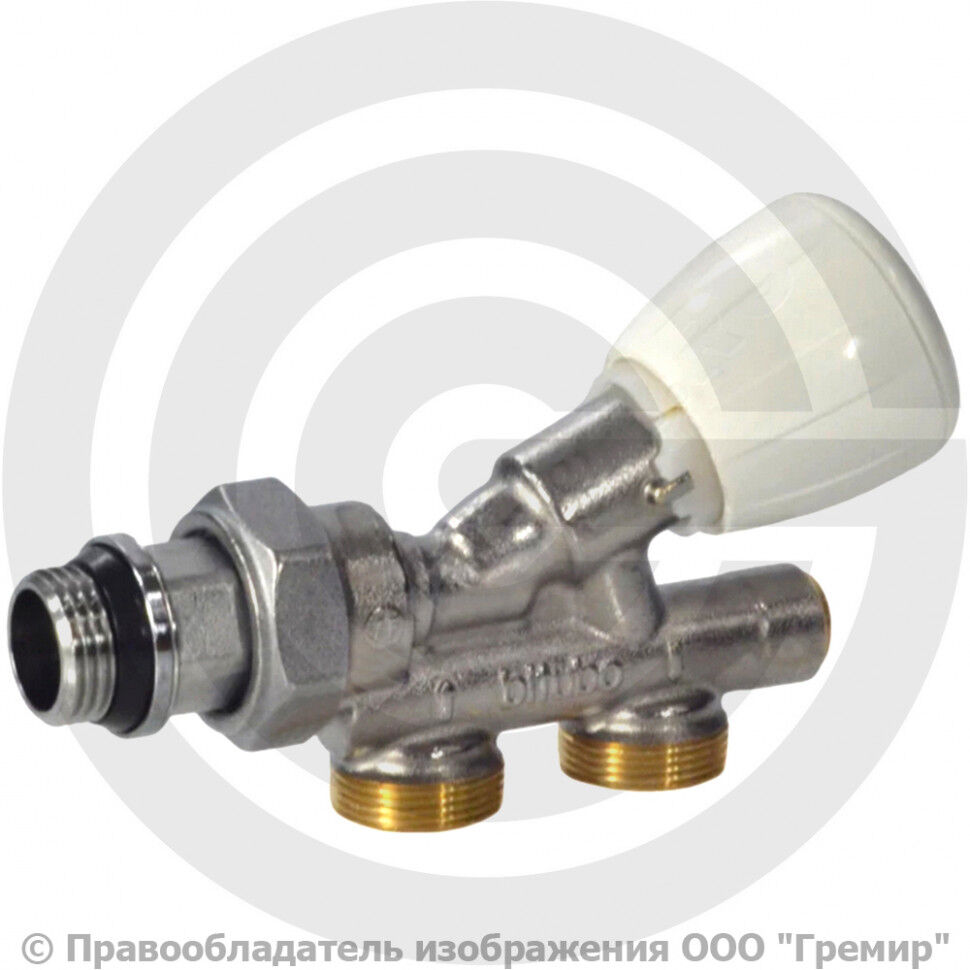 Клапан термостатический осевой угловой Ду-15 (1/2"-16) Ру-10 НР (НАР) с преднастройкой R440N Giacomini