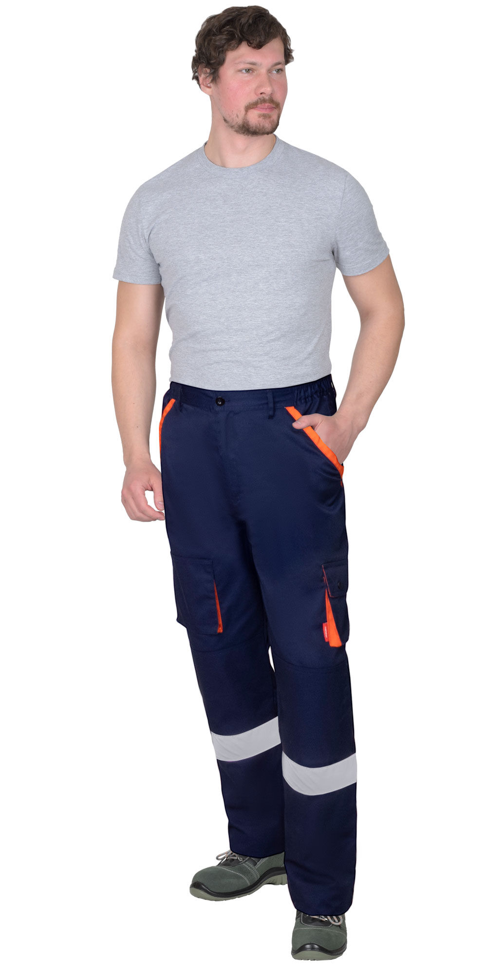 Костюм СИРИУС-БИЛДЕР куртка, брюки темно-синий с оранжевым #3
