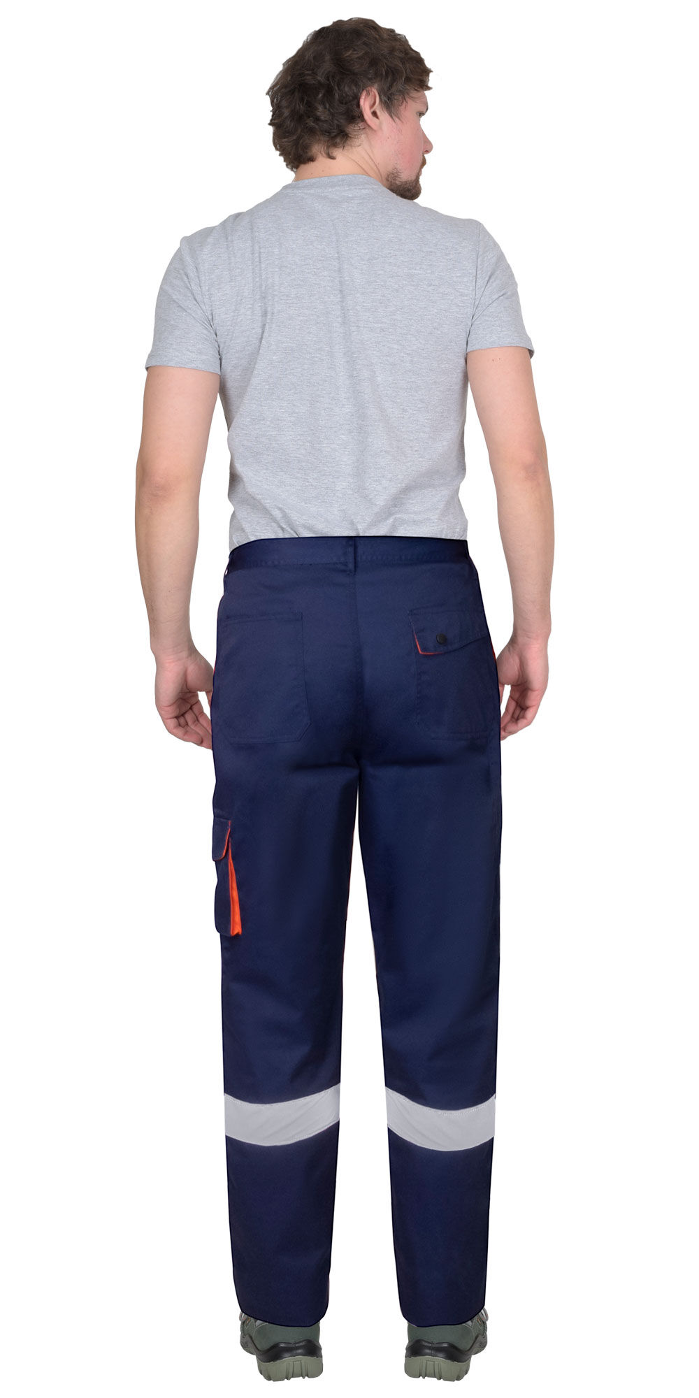 Костюм СИРИУС-БИЛДЕР куртка, брюки темно-синий с оранжевым #4