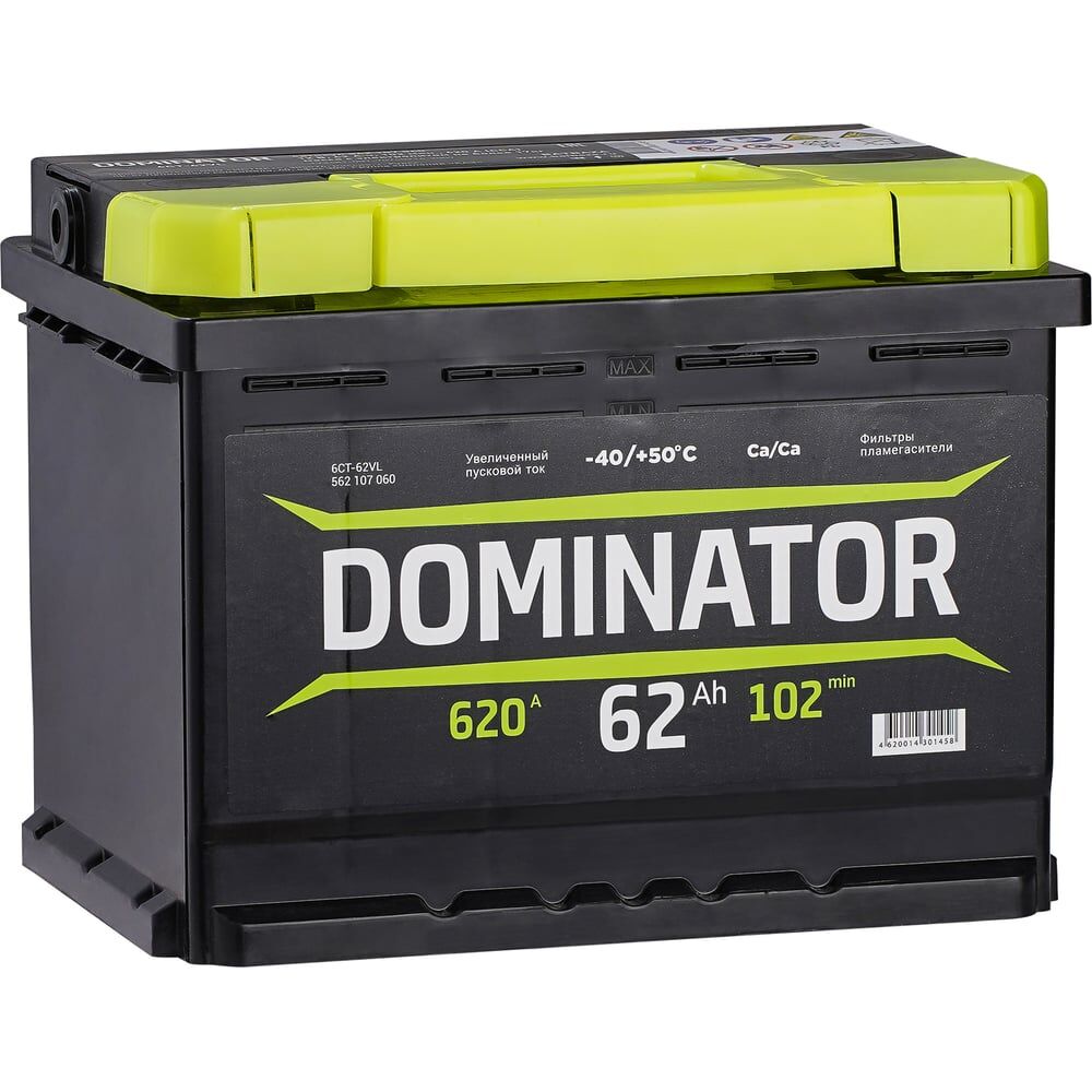 Аккумулятор Dominator 6 СТ 62 Ач 1 L 620 А ССА