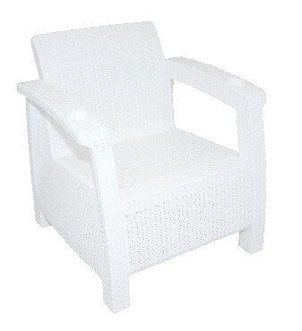 Кресло "Ротанг-плюс" 730х700х790мм (белый) (уп.1)