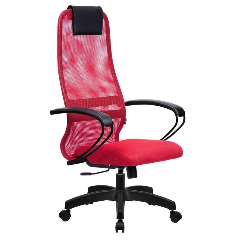 Кресло для руководителя Metta B-8 красное (сетка/ткань, пластик) Метта