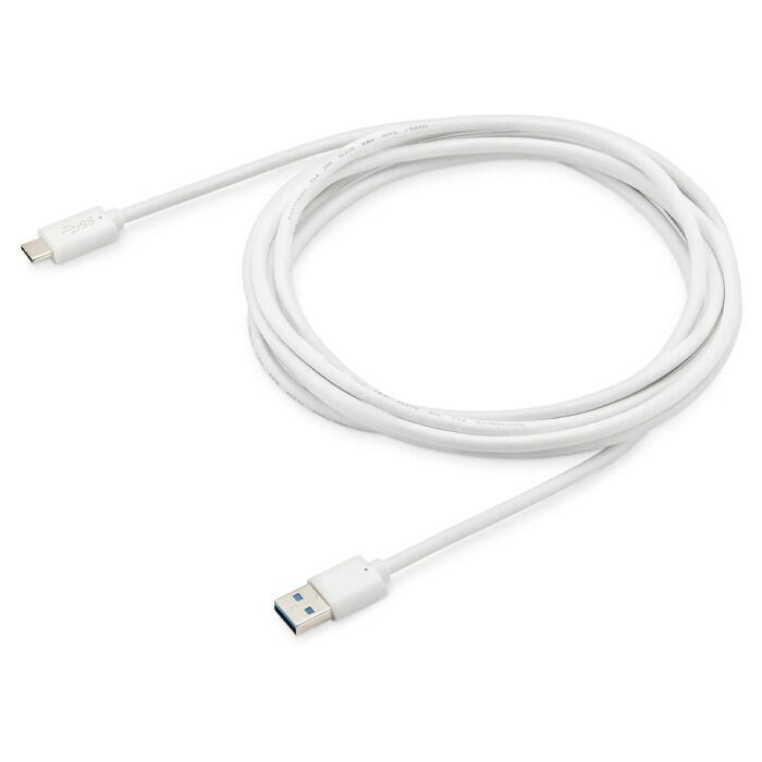 Кабель USB A - Type-C 3м Buro BHP USB-TPC-3W, белый