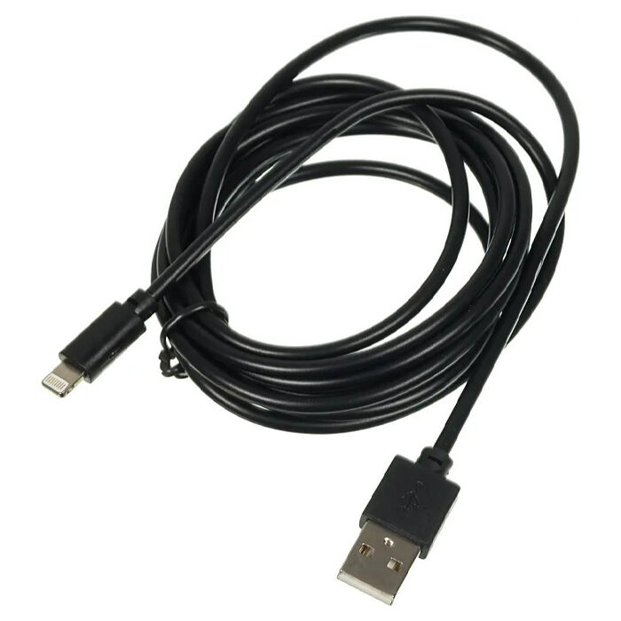 Кабель USB A - Lightning 2м Digma LIGHT-2M-BLK, черный