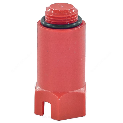 Заглушка пластиковая НР (НАР) L=68мм 1/2" красная для водорозетки РОС