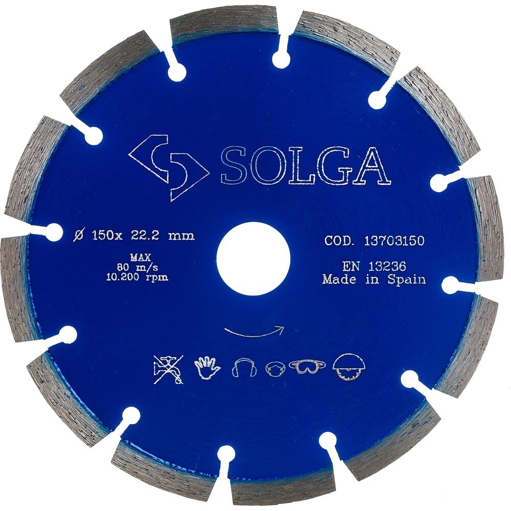 Сегментный алмазный диск по железобетону Solga Diamant PROFESSIONAL