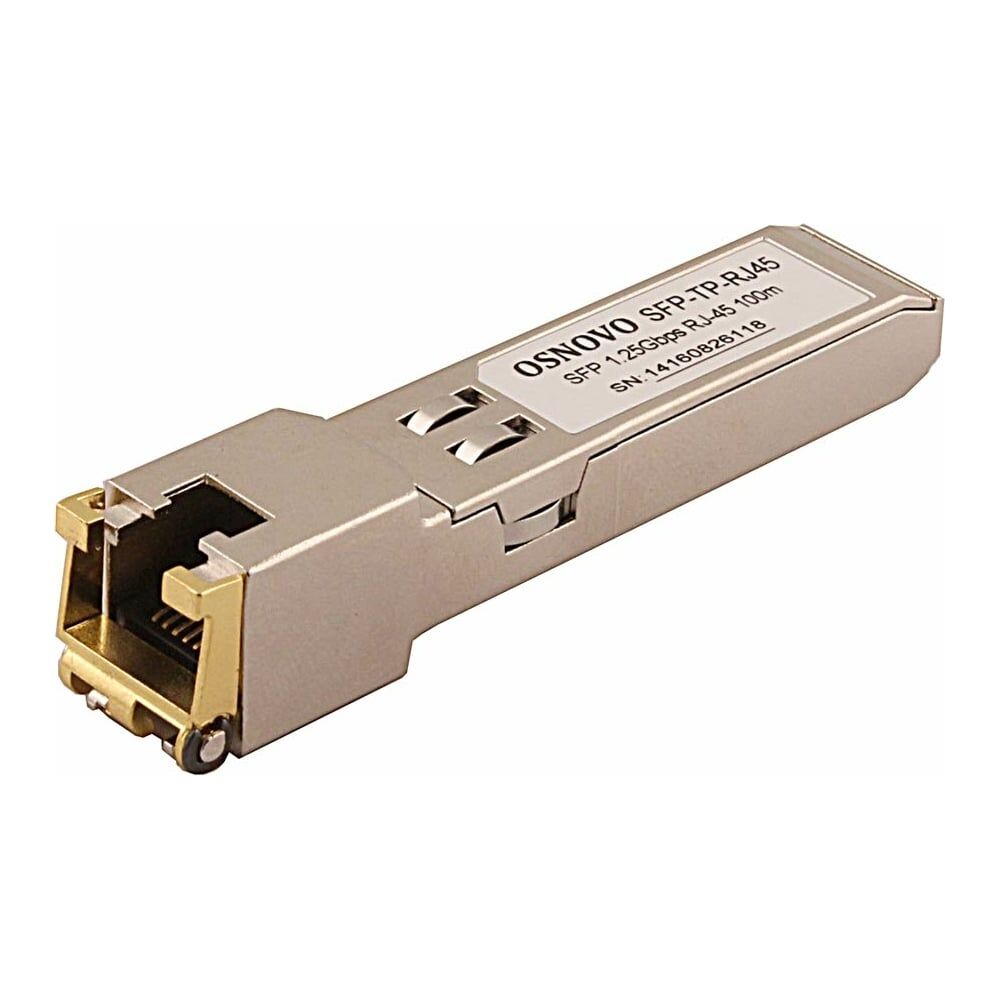 Медный SFP модуль OSNOVO Ethernet, PoE SFP-TP-RJ45 УТ-00008430 Модуль SFP