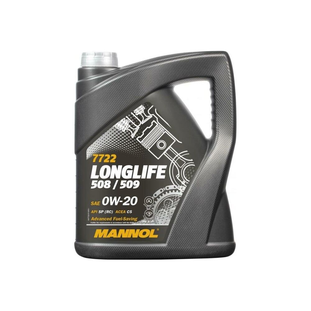 Синтетическое моторное масло MANNOL LONGLIFE 508/509 0W-20 5 л. 0W20 77225