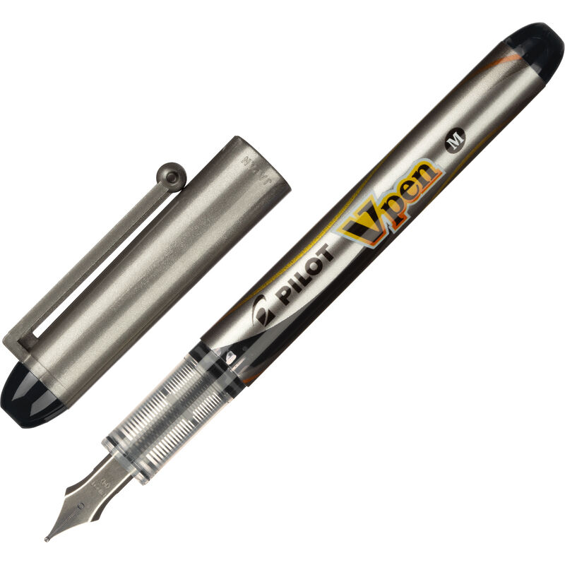 Ручка перьевая одноразовая Pilot SVP-4M V-Pen цвет чернил черный цвет корпуса серый