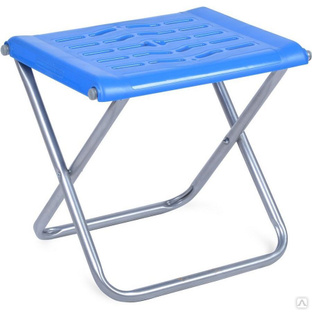 Стул пластик.сиденье складной, голубой, ПСП4 (труба 18мм,выс.33 см) Nika 