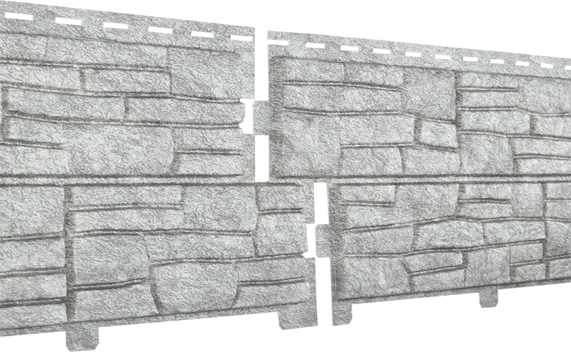 Фасадная панель (цокольный сайдинг) Ю-пласт Стоун хаус Сланец Светло-серый