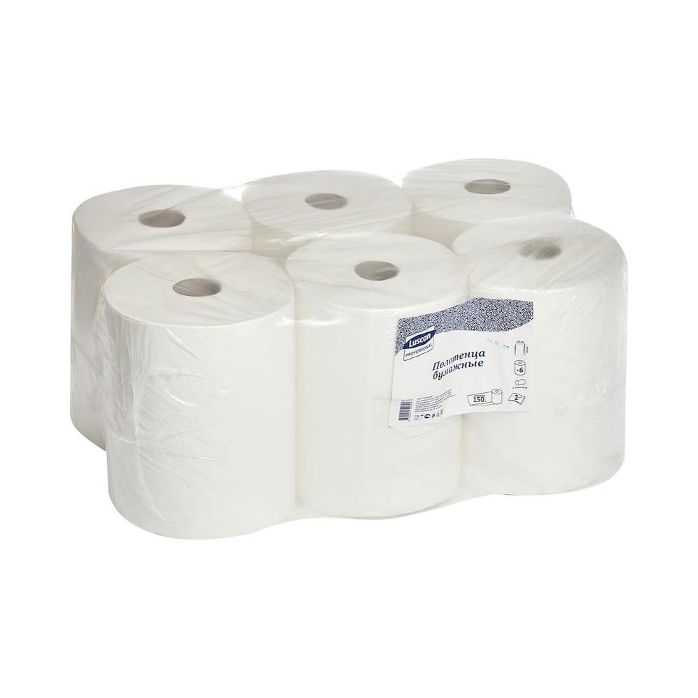 Бумажные полотенца Luscan 2-слойные, 6 рулонов 613119