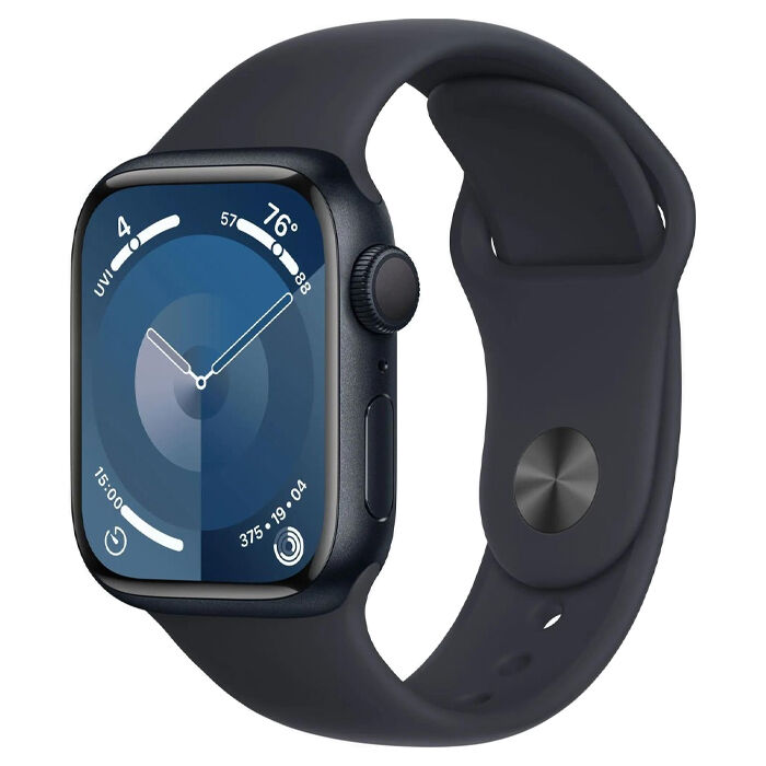 Смарт-часы Apple Watch Series 9 41мм Aluminum Case with Sport Band M/L, темная ночь + темная ночь ремешок