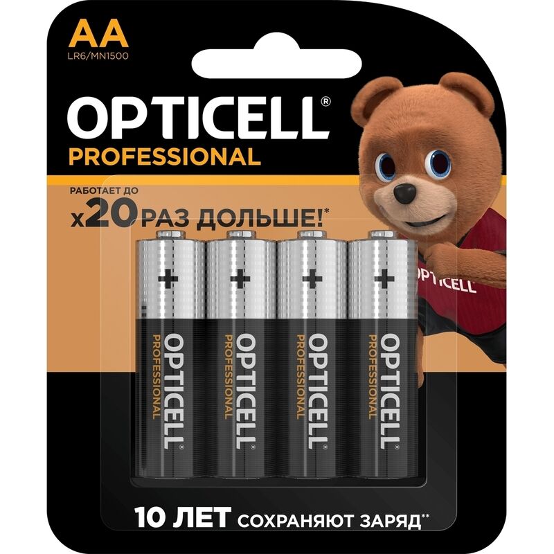 Батарейка AA пальчиковая Opticell Professional (4 штуки в упаковке)