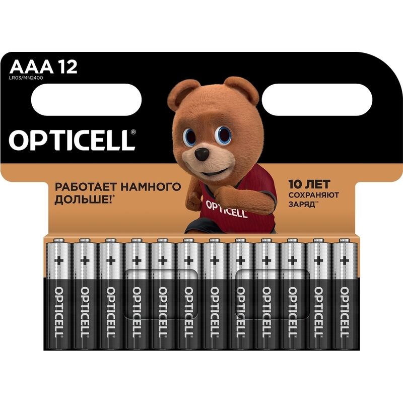 Батарейка AAA мизинчиковая Opticell Basic (12 штук в упаковке)