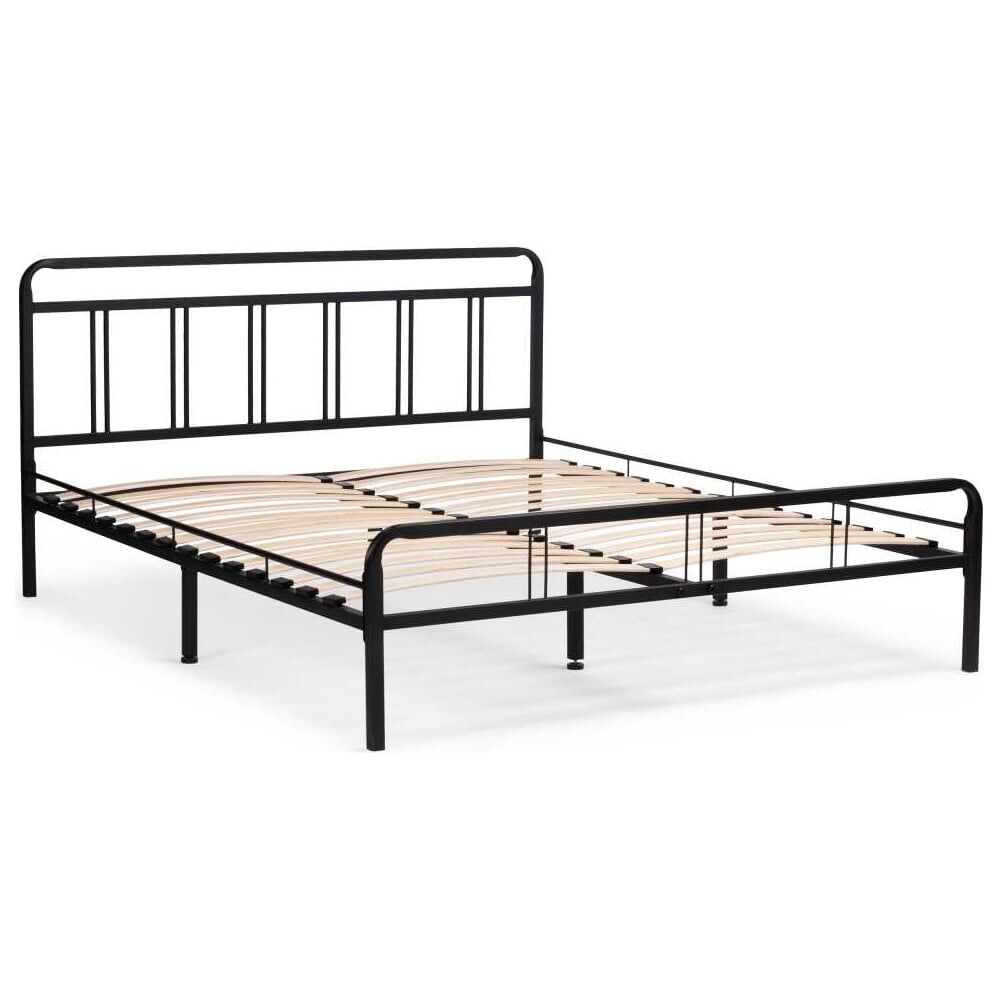 Полутораспальная кровать Woodville рейк, 140x200 см, черная 403025