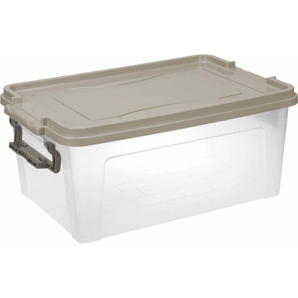 Ящик IDEA 25 л, с крышкой на защелках, для хранения, 24x48x32 см, пластиковый, прозрачный М2867 530653